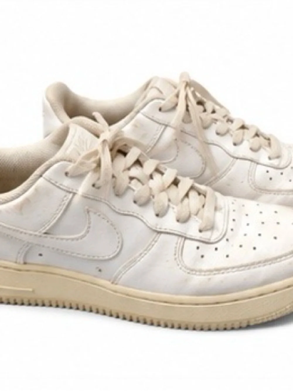 Nike Beige and Off-White Low-Top Sneakers